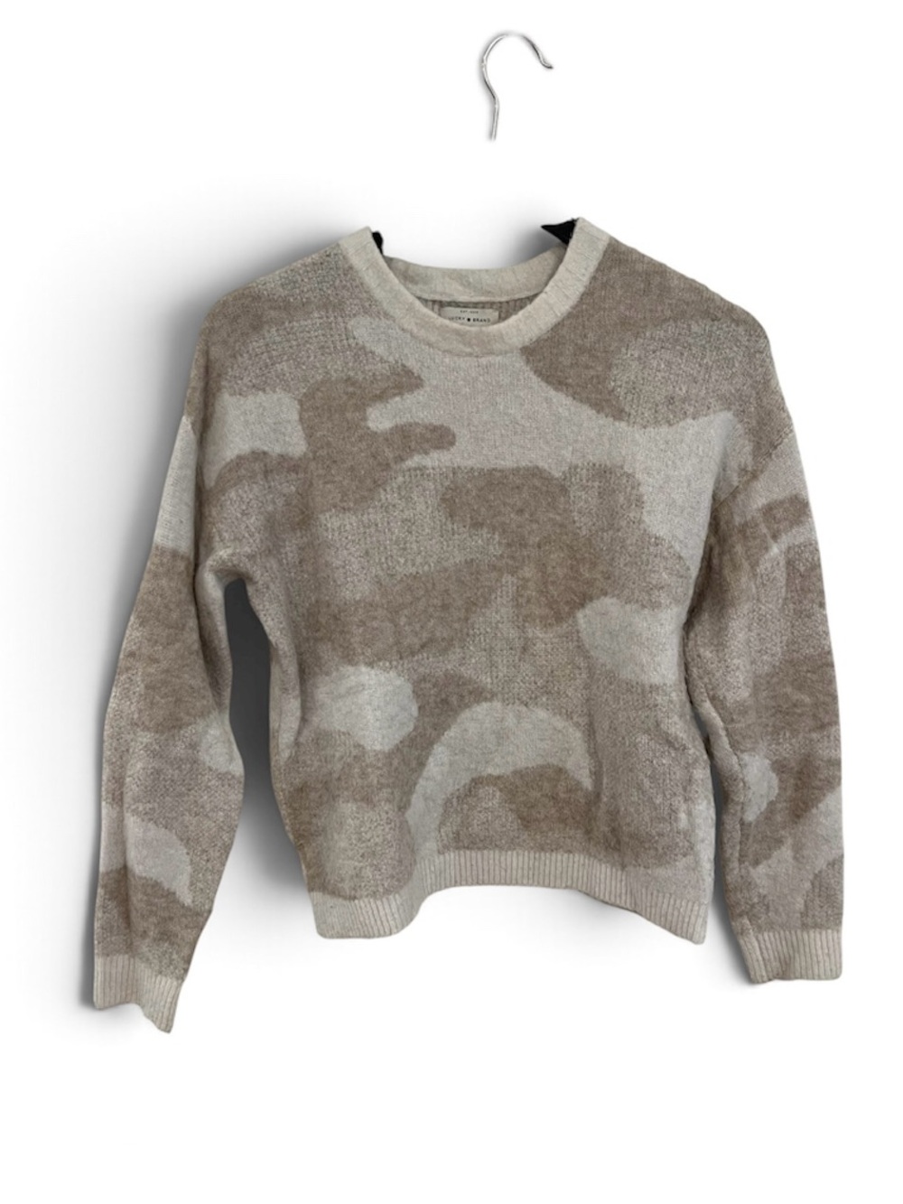 Lucky Brand Beige & Cream Camo Crewneck Sweater - Women